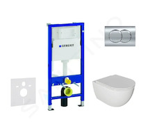 Geberit Duofix - Set předstěnové instalace, klozetu Oudee a sedátka softclose, tlačítko Delta01, lesklý chrom SANI11CA1124