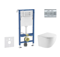 Geberit Duofix - Set předstěnové instalace, klozetu Oudee a sedátka softclose, tlačítko Delta01, lesklý chrom SANI11CA1160