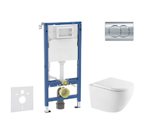 Geberit Duofix - Set předstěnové instalace, klozetu Oudee a sedátka softclose, tlačítko Delta01, lesklý chrom SANI11CA1169
