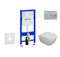 Geberit Duofix - Set předstěnové instalace, klozetu Oudee a sedátka softclose, tlačítko Delta01, matný chrom SANI11CA1105