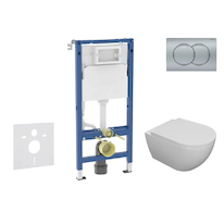 Geberit Duofix - Set předstěnové instalace, klozetu Oudee a sedátka softclose, tlačítko Delta01, matný chrom SANI11CA1105B