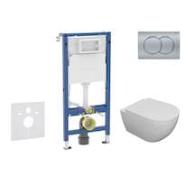 Geberit Duofix - Set předstěnové instalace, klozetu Oudee a sedátka softclose, tlačítko Delta01, matný chrom SANI11CA1105B