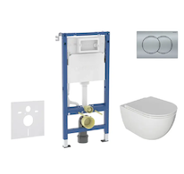 Geberit Duofix - Set předstěnové instalace, klozetu Oudee a sedátka softclose, tlačítko Delta01, matný chrom SANI11CA1125B