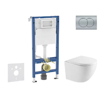 Geberit Duofix - Set předstěnové instalace, klozetu Oudee a sedátka softclose, tlačítko Delta01, matný chrom SANI11CA2105