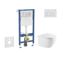 Geberit Duofix - Set předstěnové instalace, klozetu Oudee a sedátka softclose, tlačítko Delta20, alpská bílá SANI11CA31137