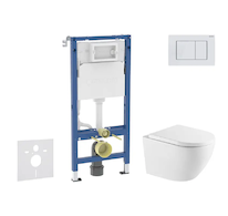 Geberit Duofix - Set předstěnové instalace, klozetu Oudee a sedátka softclose, tlačítko Delta20, alpská bílá SANI11CA31138