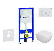 Geberit Duofix - Set předstěnové instalace, klozetu Oudee a sedátka softclose, tlačítko Delta20, alpská bílá SANI11CA3131