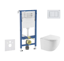 Geberit Duofix - Set předstěnové instalace, klozetu Oudee a sedátka softclose, tlačítko Delta30, alpská bílá SANI11CA31105