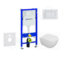 Geberit Duofix - Set předstěnové instalace, klozetu Oudee a sedátka softclose, tlačítko Delta30, alpská bílá SANI11CA3132