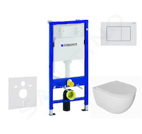 Geberit Duofix - Set předstěnové instalace, klozetu Oudee a sedátka softclose, tlačítko Delta30, alpská bílá SANI11CA3139