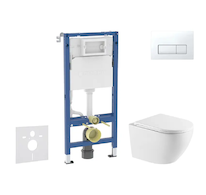 Geberit Duofix - Set předstěnové instalace, klozetu Oudee a sedátka softclose, tlačítko Delta50, alpská bílá SANI11CA31125