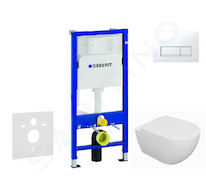 Geberit Duofix - Set předstěnové instalace, klozetu Oudee a sedátka softclose, tlačítko Delta50, alpská bílá SANI11CA3130