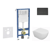 Geberit Duofix - Set předstěnové instalace, klozetu Oudee a sedátka softclose, tlačítko Delta50, matná černá SANI11CA5129B