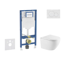 Geberit Duofix - Set předstěnové instalace, klozetu Oudee a sedátka softclose, tlačítko Sigma01, alpská bílá SANI11CA31128
