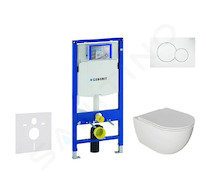 Geberit Duofix - Set předstěnové instalace, klozetu Oudee a sedátka softclose, tlačítko Sigma01, alpská bílá SANI11CA3113