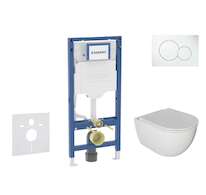 Geberit Duofix - Set předstěnové instalace, klozetu Oudee a sedátka softclose, tlačítko Sigma01, alpská bílá SANI11CA3113B