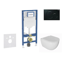 Geberit Duofix - Set předstěnové instalace, klozetu Oudee a sedátka softclose, tlačítko Sigma01, černá SANI11CA5133B