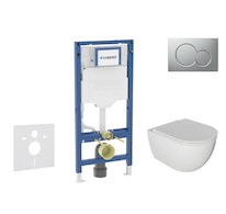 Geberit Duofix - Set předstěnové instalace, klozetu Oudee a sedátka softclose, tlačítko Sigma01, lakovaný matný chrom SANI11CA11