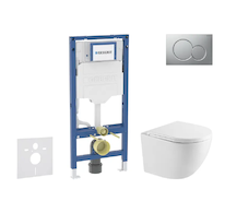 Geberit Duofix - Set předstěnové instalace, klozetu Oudee a sedátka softclose, tlačítko Sigma01, lakovaný matný chrom SANI11CA21
