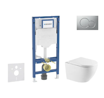 Geberit Duofix - Set předstěnové instalace, klozetu Oudee a sedátka softclose, tlačítko Sigma01, lakovaný matný chrom SANI11CA21