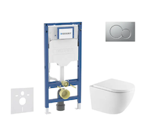 Geberit Duofix - Set předstěnové instalace, klozetu Oudee a sedátka softclose, tlačítko Sigma01, lakovaný matný chrom SANI11CA21