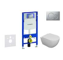 Geberit Duofix - Set předstěnové instalace, klozetu Oudee a sedátka softclose, tlačítko Sigma01, lakovaný matný chrom SANI11CA11