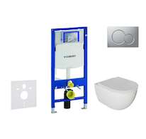 Geberit Duofix - Set předstěnové instalace, klozetu Oudee a sedátka softclose, tlačítko Sigma01, lakovaný matný chrom SANI11CA11