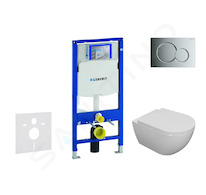 Geberit Duofix - Set předstěnové instalace, klozetu Oudee a sedátka softclose, tlačítko Sigma01, lesklý chrom SANI11CA1100
