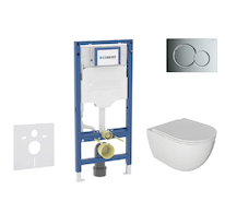 Geberit Duofix - Set předstěnové instalace, klozetu Oudee a sedátka softclose, tlačítko Sigma01, lesklý chrom SANI11CA1120B