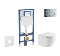 Geberit Duofix - Set předstěnové instalace, klozetu Oudee a sedátka softclose, tlačítko Sigma01, lesklý chrom SANI11CA1158