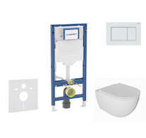 Geberit Duofix - Set předstěnové instalace, klozetu Oudee a sedátka softclose, tlačítko Sigma20, bílá/bílá mat SANI11CA3135B