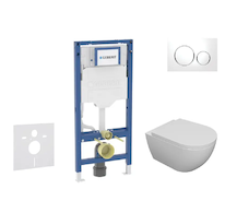 Geberit Duofix - Set předstěnové instalace, klozetu Oudee a sedátka softclose, tlačítko Sigma20, bílá/chrom SANI11CA3103B