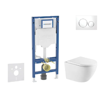 Geberit Duofix - Set předstěnové instalace, klozetu Oudee a sedátka softclose, tlačítko Sigma20, bílá/chrom SANI11CA31129