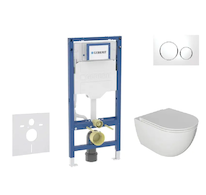 Geberit Duofix - Set předstěnové instalace, klozetu Oudee a sedátka softclose, tlačítko Sigma20, bílá/chrom SANI11CA3114B