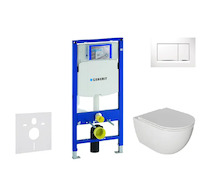 Geberit Duofix - Set předstěnové instalace, klozetu Oudee a sedátka softclose, tlačítko Sigma20, bílá/chrom SANI11CA3115