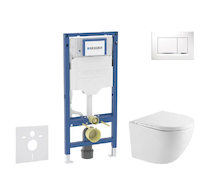 Geberit Duofix - Set předstěnové instalace, klozetu Oudee a sedátka softclose, tlačítko Sigma20, bílá/chrom SANI11CA3197