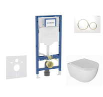 Geberit Duofix - Set předstěnové instalace, klozetu Oudee a sedátka softclose, tlačítko Sigma20, bílá/pozlacená SANI11CA3133B