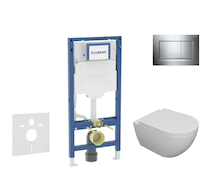 Geberit Duofix - Set předstěnové instalace, klozetu Oudee a sedátka softclose, tlačítko Sigma20, chrom SANI11CA1101B