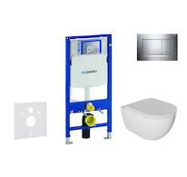 Geberit Duofix - Set předstěnové instalace, klozetu Oudee a sedátka softclose, tlačítko Sigma20, chrom SANI11CA1121