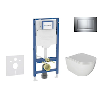 Geberit Duofix - Set předstěnové instalace, klozetu Oudee a sedátka softclose, tlačítko Sigma20, chrom SANI11CA1121B