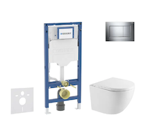 Geberit Duofix - Set předstěnové instalace, klozetu Oudee a sedátka softclose, tlačítko Sigma20, chrom SANI11CA1159