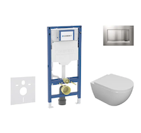 Geberit Duofix - Set předstěnové instalace, klozetu Oudee a sedátka softclose, tlačítko Sigma20, lakovaný chrom mat/chrom SANI11