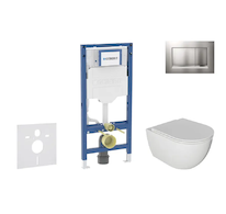 Geberit Duofix - Set předstěnové instalace, klozetu Oudee a sedátka softclose, tlačítko Sigma20, lakovaný chrom mat/chrom SANI11