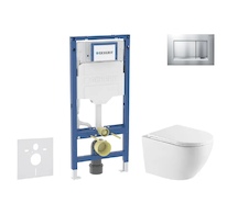 Geberit Duofix - Set předstěnové instalace, klozetu Oudee a sedátka softclose, tlačítko Sigma20, lakovaný chrom mat/chrom SANI11