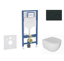 Geberit Duofix - Set předstěnové instalace, klozetu Oudee a sedátka softclose, tlačítko Sigma20, matná černá/černá SANI11CA5128B