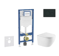 Geberit Duofix - Set předstěnové instalace, klozetu Oudee a sedátka softclose, tlačítko Sigma20, matná černá/černá SANI11CA5175
