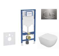 Geberit Duofix - Set předstěnové instalace, klozetu Oudee a sedátka softclose, tlačítko Sigma20, nerez SANI11CA6100B
