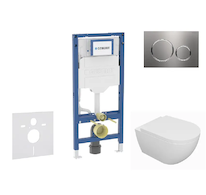 Geberit Duofix - Set předstěnové instalace, klozetu Oudee a sedátka softclose, tlačítko Sigma20, nerez SANI11CA6100B