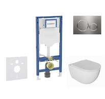 Geberit Duofix - Set předstěnové instalace, klozetu Oudee a sedátka softclose, tlačítko Sigma20, nerez SANI11CA6101B