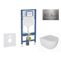 Geberit Duofix - Set předstěnové instalace, klozetu Oudee a sedátka softclose, tlačítko Sigma20, nerez SANI11CA6101B